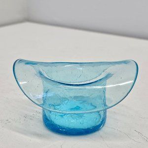 Blenko Tophat in Ice Blue Glass